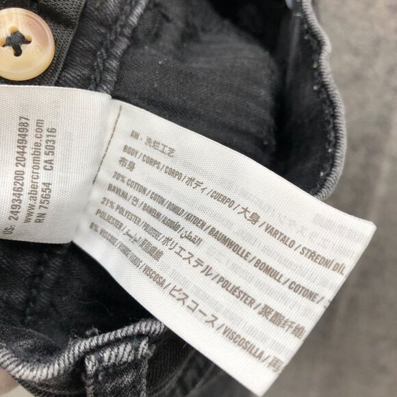 Abercrombie Kids Mid Rise Midi Short Girls Size 15/16 Black Denim Jean Short - Picture 8 of 9